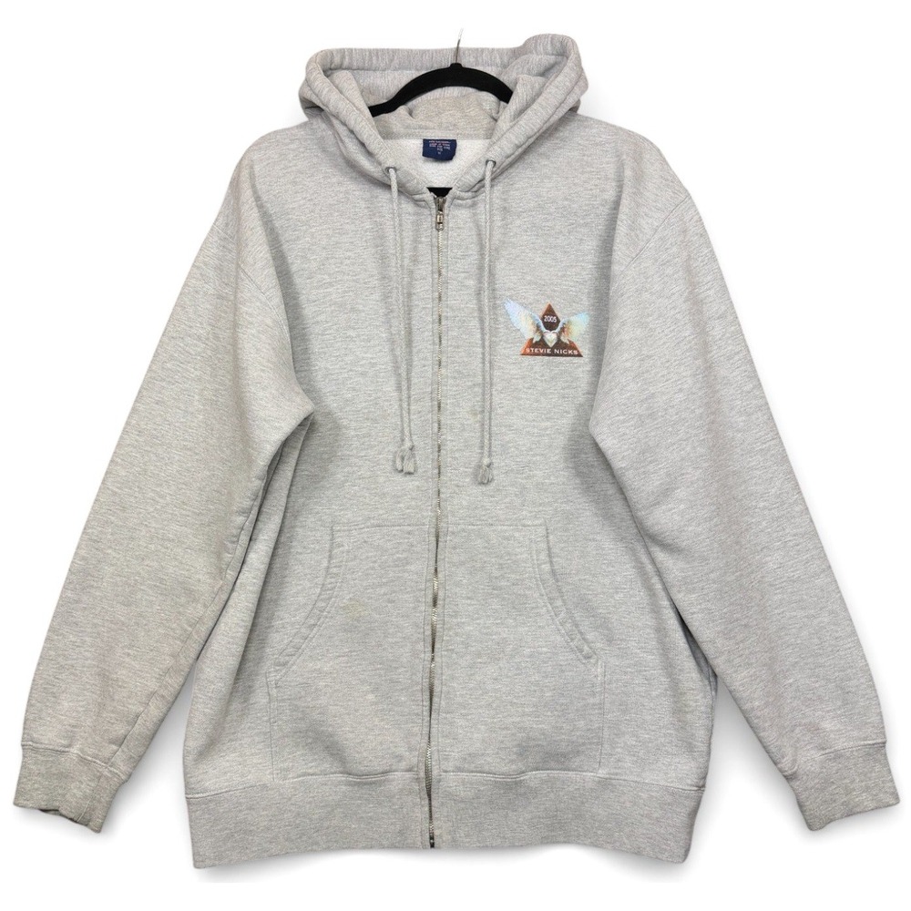 Vintage Stevie Nicks Hoodie Sweatshirt‎ Mens M Gray 2005 Gold Dust Tour Full Zip